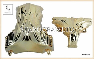 ABS Plastic Coffins And Caskets Accessories , Coffin Ornaments Corner Beautiful Pattern