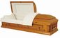 Matt Painting Handmade Wooden Coffins , Cremation Caskets With Velvet Interior