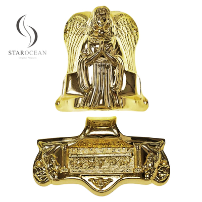 Angel Shape Coffin Corner Last Supper Lug Design Coffin Accessories Gold Plated 19#