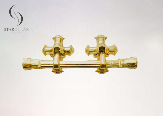 Golden European Cross Shape Style Plastic Coffin Handles Dimension High Strength P9008