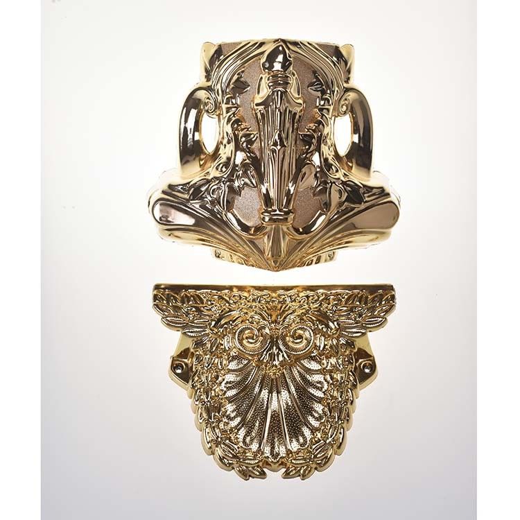 Luxury Decoation Coffin Corner , Casket Hardware Kit With Steel Bar 18