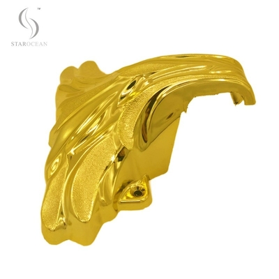 Dark Gold Plastic Coffin Corners 1# DG For Funeral Interment Ornamentation Flower Design