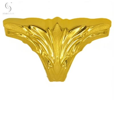 Dark Gold Plastic Coffin Corners 1# DG For Funeral Interment Ornamentation Flower Design