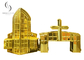Gold PP Recycled Material Cross-Shaped Coffin Corners, Coffin Accessories 15#G